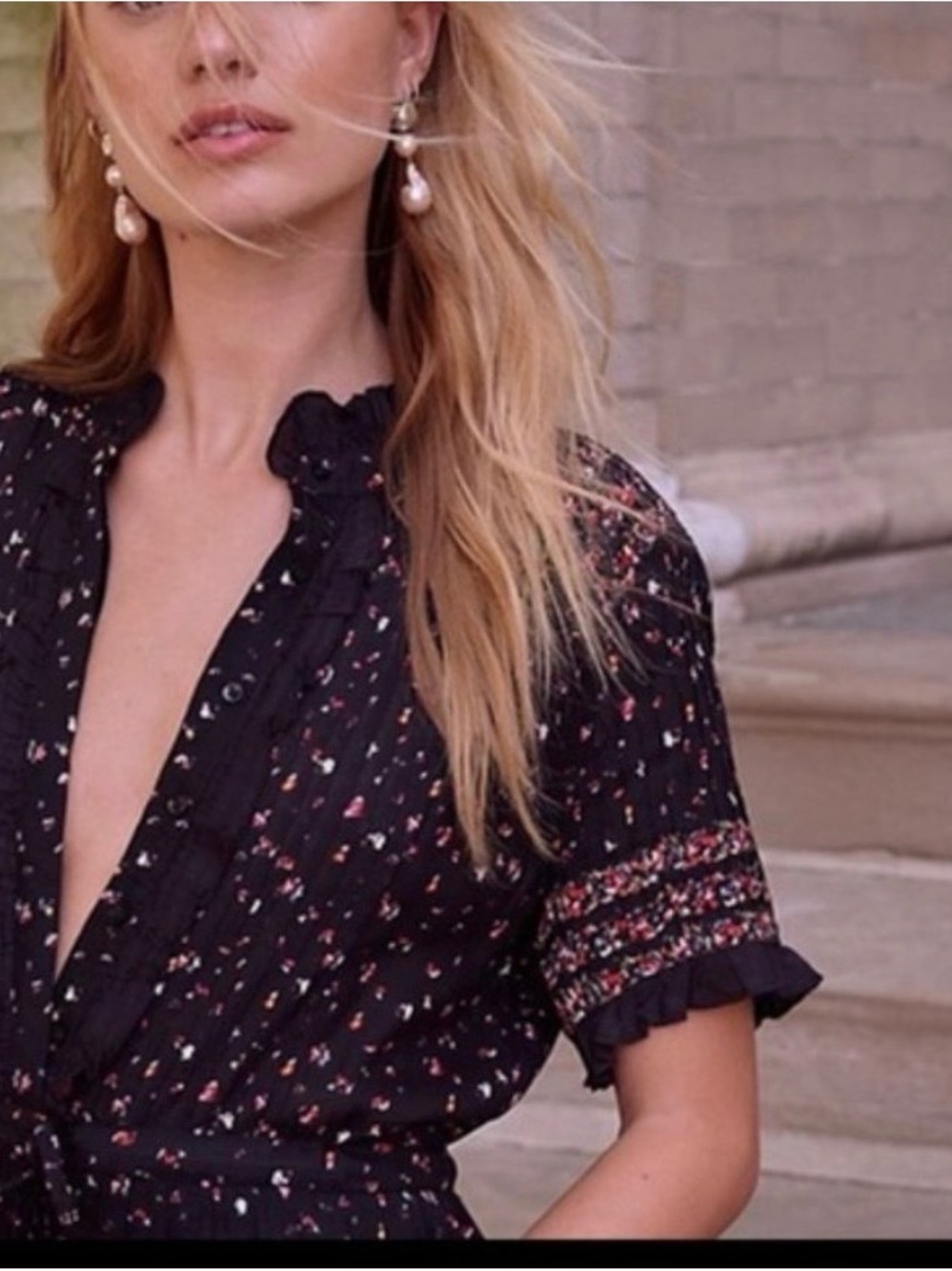 Free People Rare Feeling Black Floral Tiered Maxi Dress - Picture 4 of 8